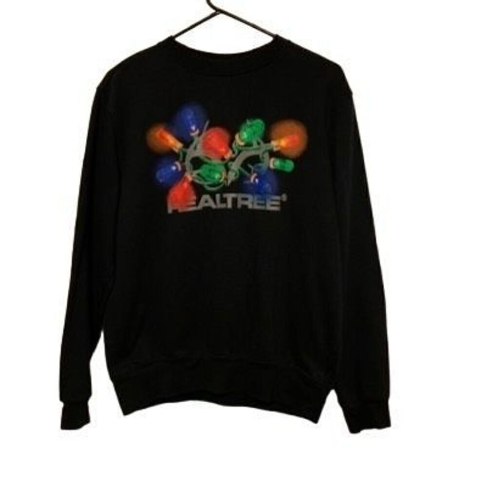 Realtree Shell Light Size Medium Black Crew Neck Sweatshirt